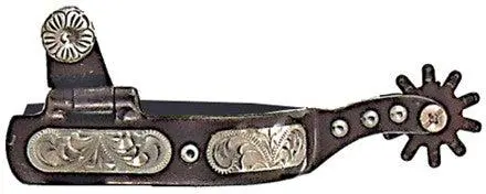 Robart Women's All Purpose Silver Inlay And Dots Western Spur 1