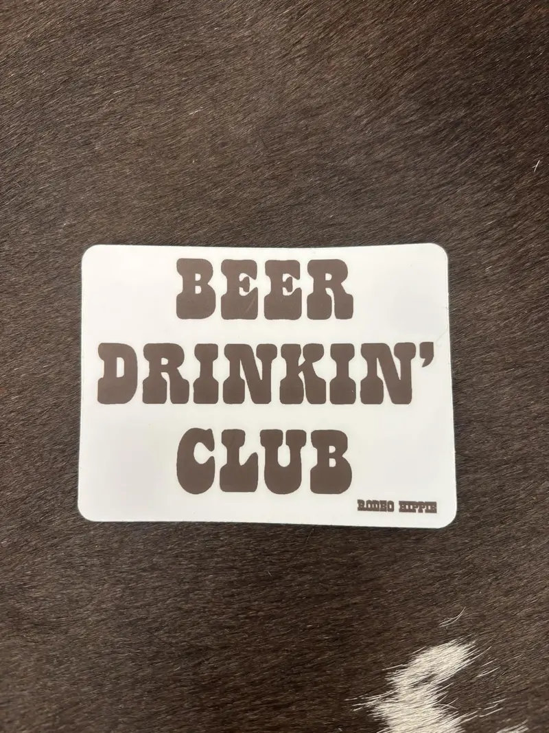 Rodeo Hippie Beer Drinkin' Club Sticker 1
