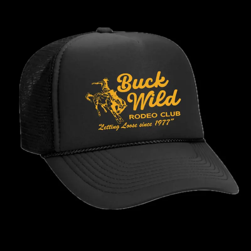 Rodeo Hippie Black Buck Wild Trucker Cap 1