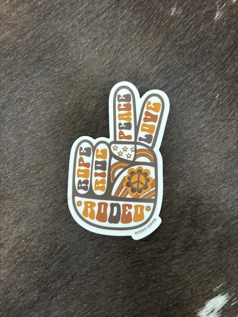 Rodeo Hippie Peace Love Rodeo Sticker 1