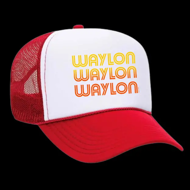 Rodeo Hippie Red And White Waylon Trucker Cap 1
