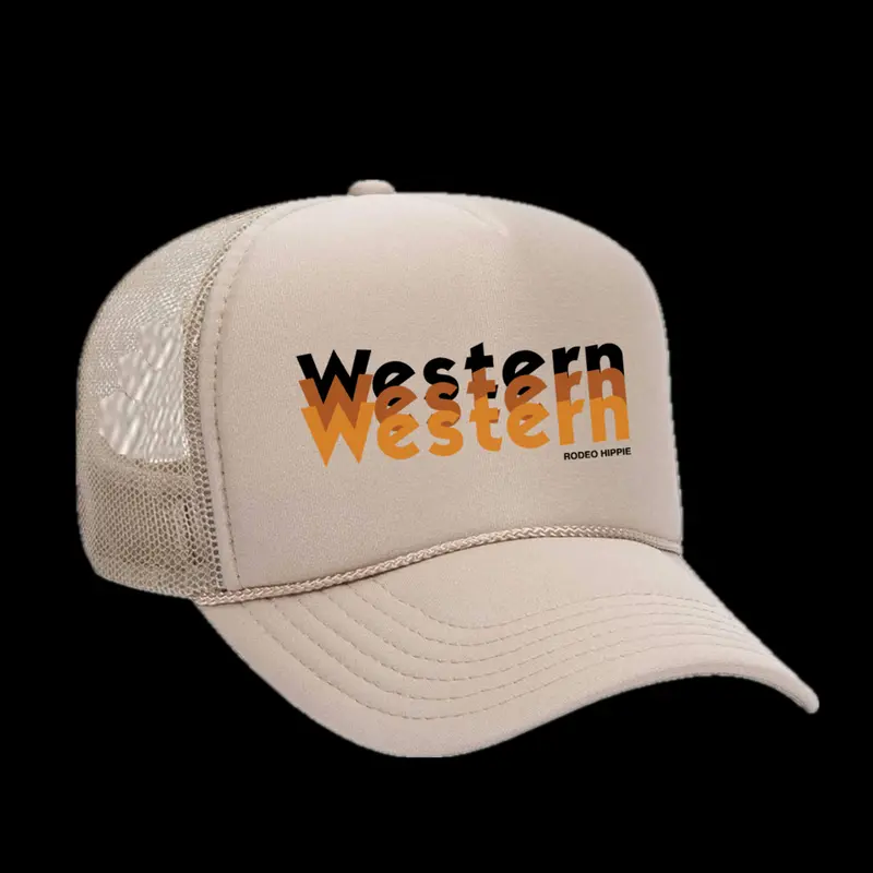Rodeo Hippie Tan Triple Western Trucker Cap 1