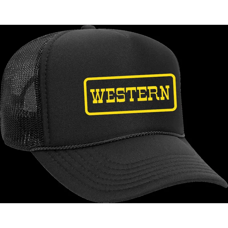 Rodeo Hippie Western Black Trucker Hat 1