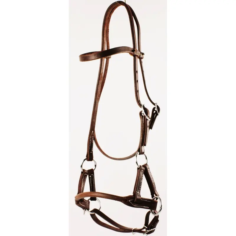 Rolled Harness Leather Nose Side Pull 1