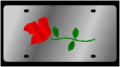 Rose Stainless Steel License Plate (Chrome) 1