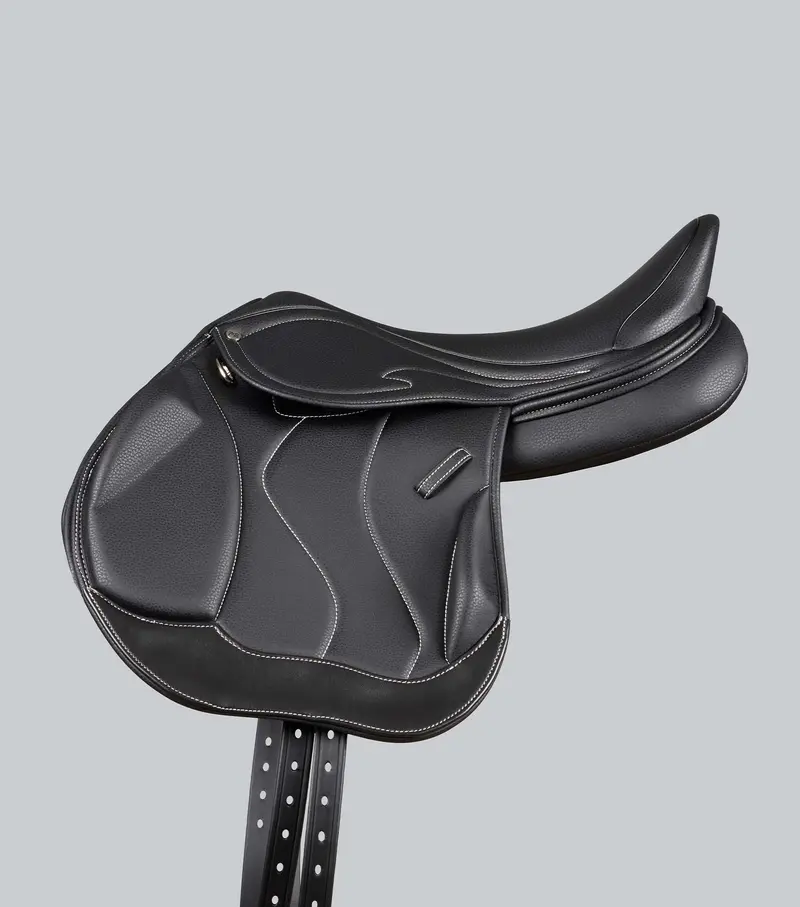 Rouen Synthetic Monoflap Cross Country Saddle Black 3
