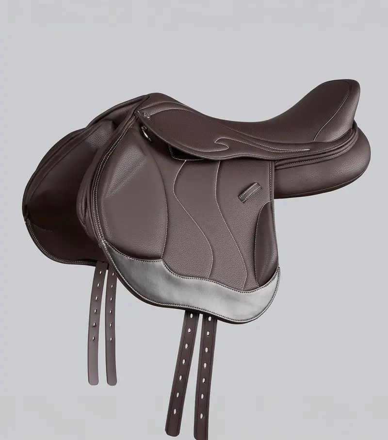 Rouen Synthetic Monoflap Cross Country Saddle Dark Havana 1