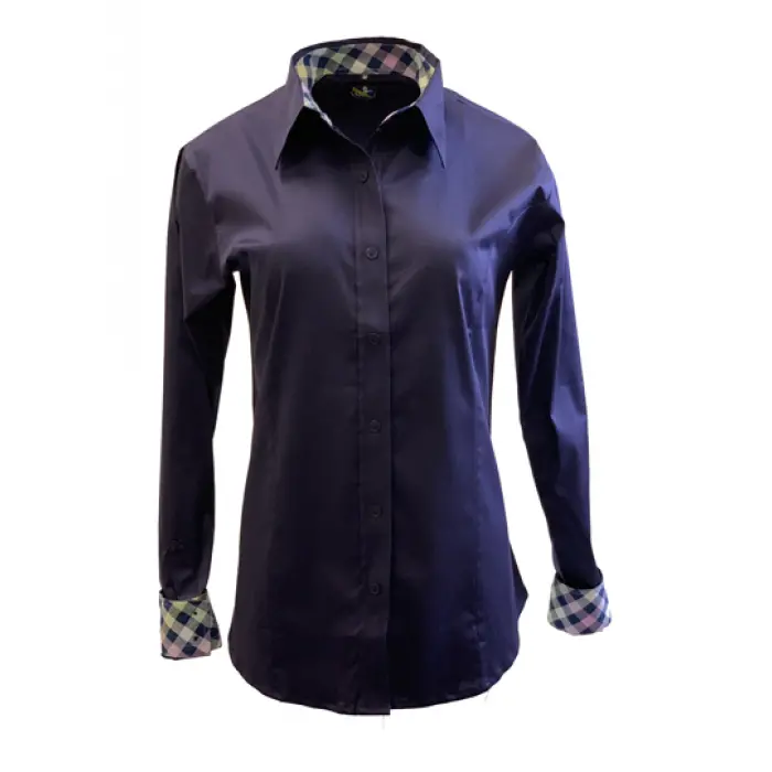 Royal Highness Equestrian Plum Concealed Zipper Sateen Lyrca Show Shirt 1