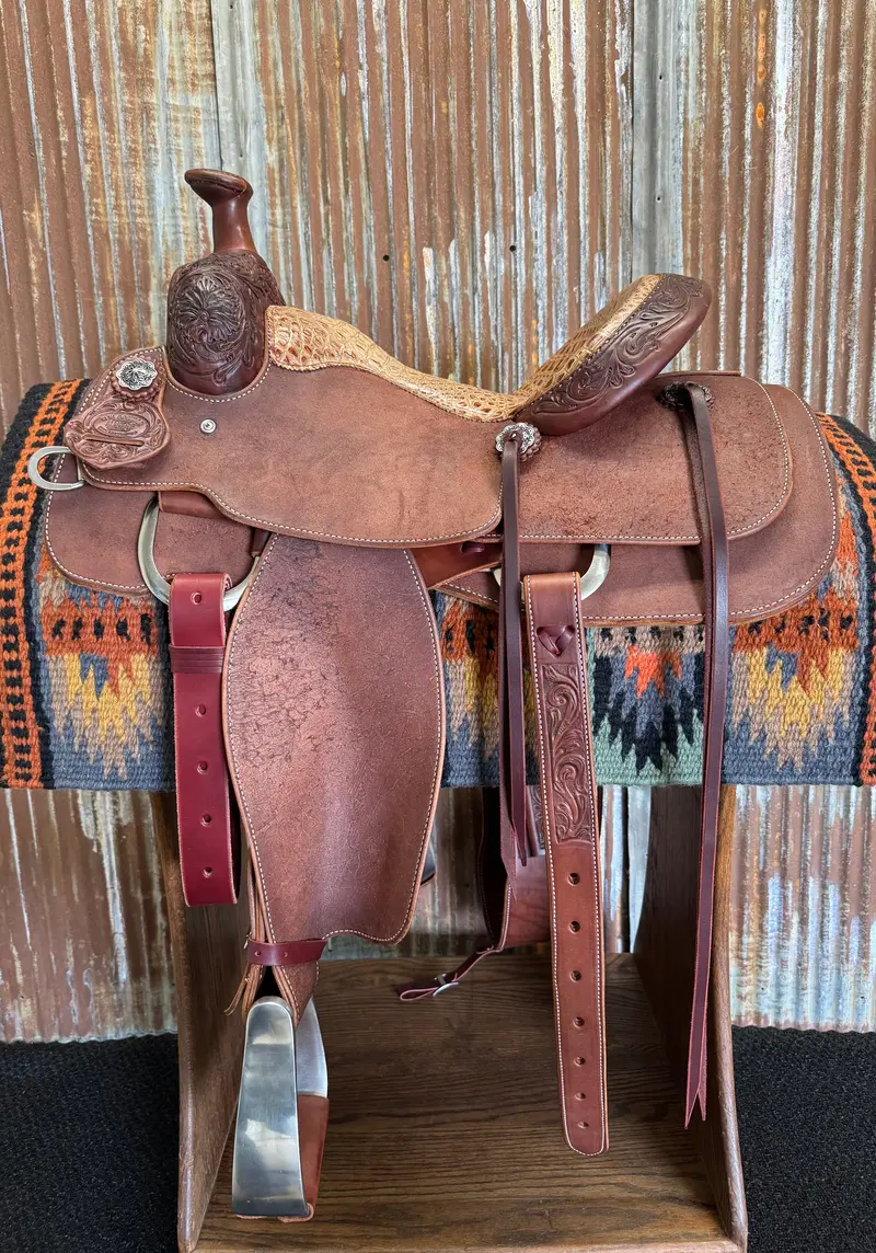 Rw Bowman Custom Chocolate Crocodile All Around Saddle 1