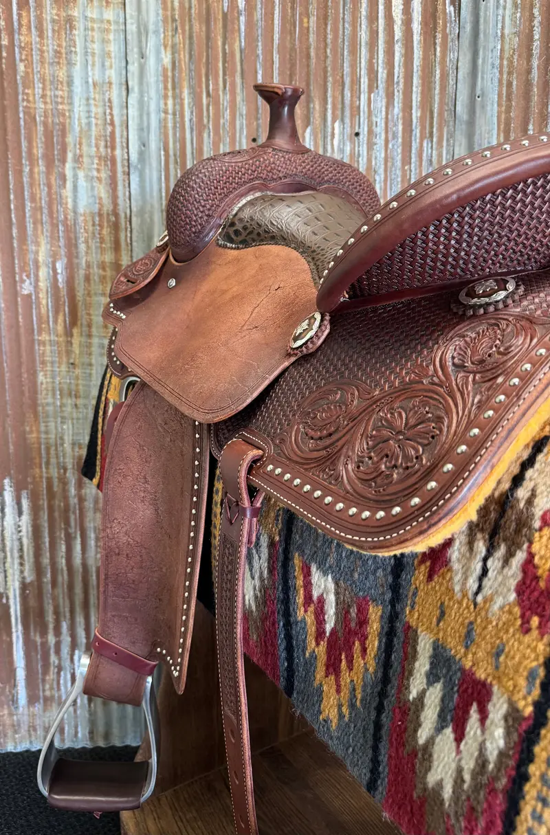 Rw Bowman Custom Dark Chocolate Crocodile All Around Saddle 4