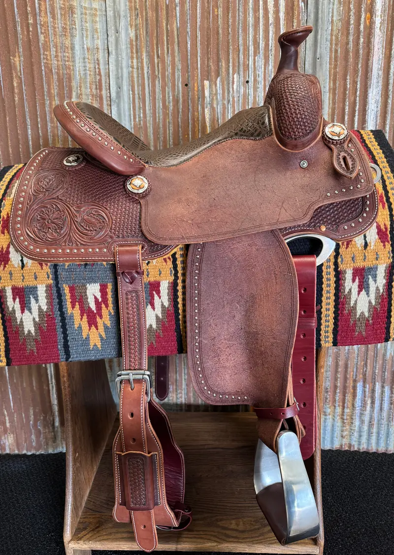 Rw Bowman Custom Dark Chocolate Crocodile All Around Saddle 6