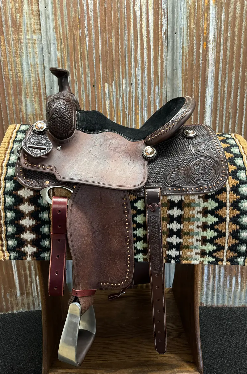 Rw Bowman Custom Heavy Oiled Copper Dotted All Around Saddle 1
