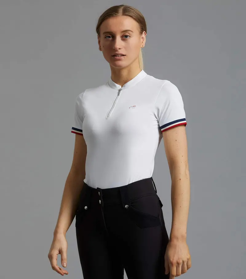 Sale - Allegra Ladies Short Sleeve Riding Top White 1