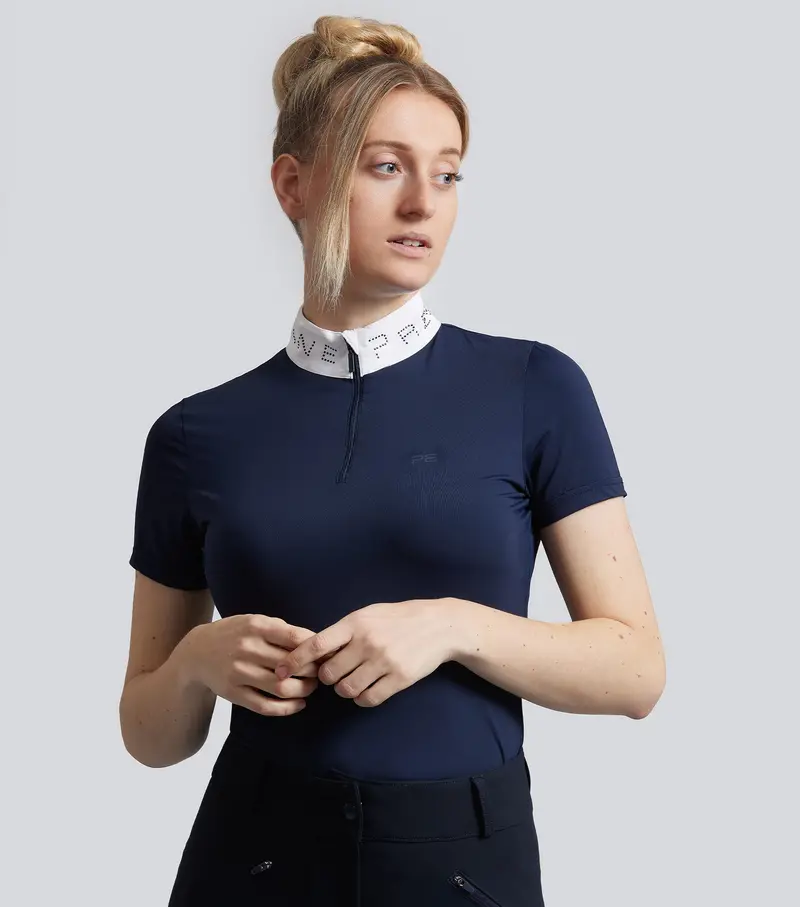 Sale - Andria Womens Short Sleeve Riding Top Navy 1
