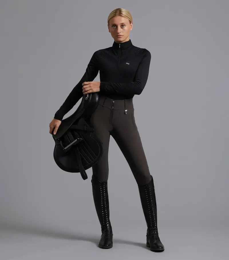 Sale - Arclos Ladies Technical Long Sleeve Riding Top Black 2