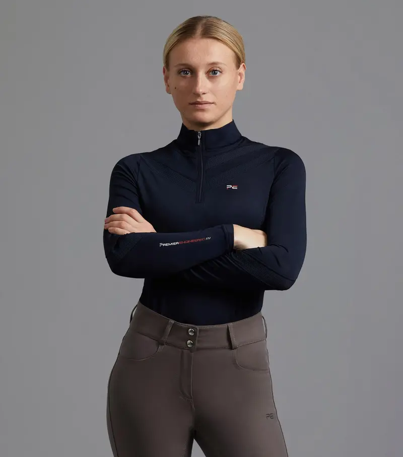 Sale - Arclos Ladies Technical Long Sleeve Riding Top Navy 1