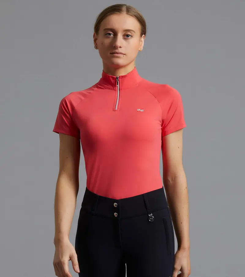 Sale - Aura Ladies Short Sleeve Riding Top Pink 1