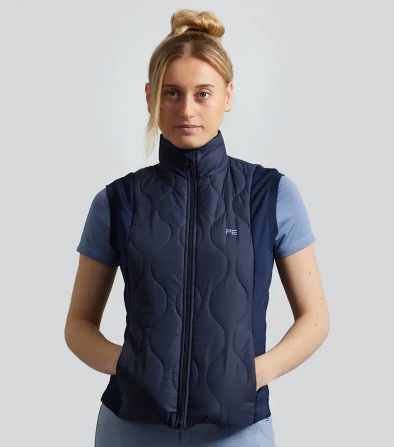 Sale - Campani Womens Quilted Riding Gilet Navy 1