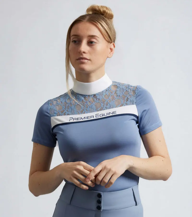 Sale - Campani Womens Short Sleeve Riding Top Infinity Blue 1