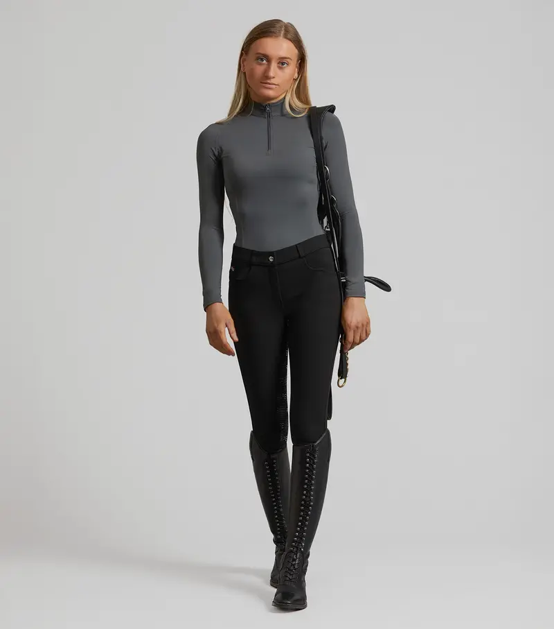 Sale - Cassa Ladies Full Seat Gel Riding Breeches Black 1