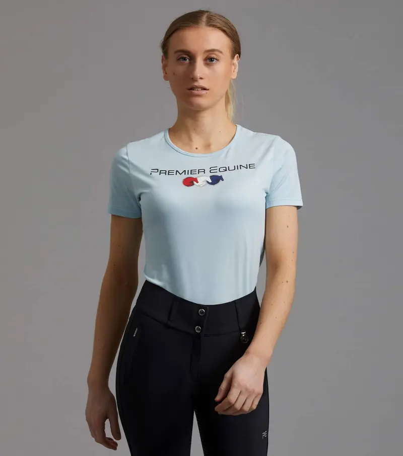 Sale - Chiaro Ladies Cotton Riding T-Shirt Blue 1