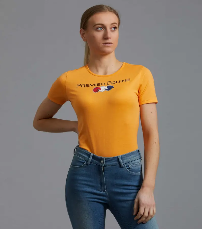 Sale - Chiaro Ladies Cotton Riding T-Shirt Orange 1