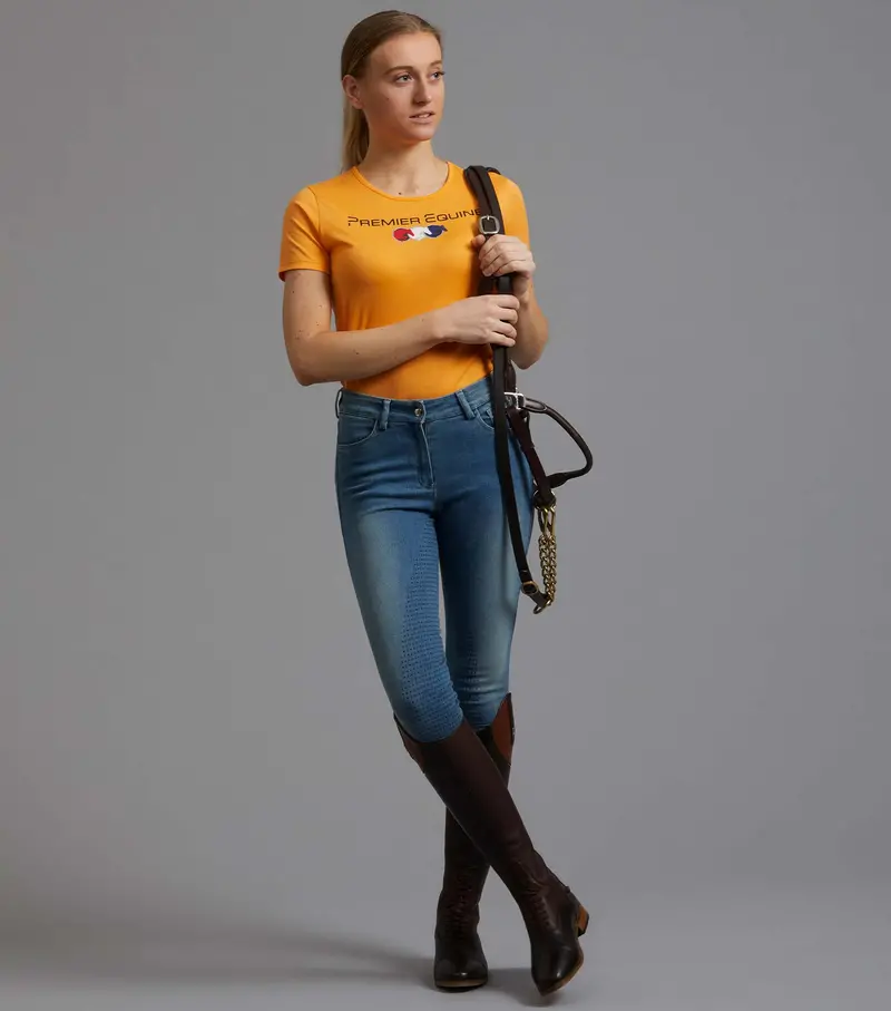 Sale - Chiaro Ladies Cotton Riding T-Shirt Orange 2