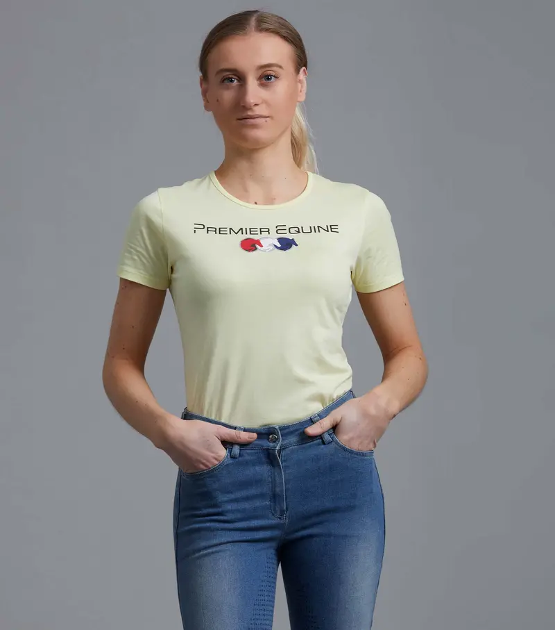 Sale - Chiaro Ladies Cotton Riding T-Shirt Yellow 1