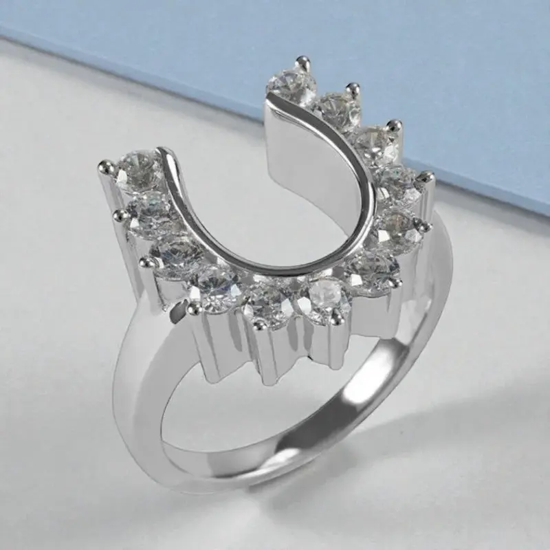 Sale Kelly Herd Outside Set Horseshoe Ring - Sterling Silver 1