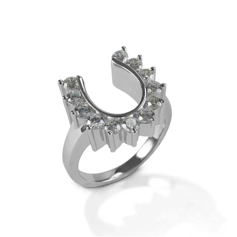 Sale Kelly Herd Sterling Silver Outside Set Horseshoe Ring 1