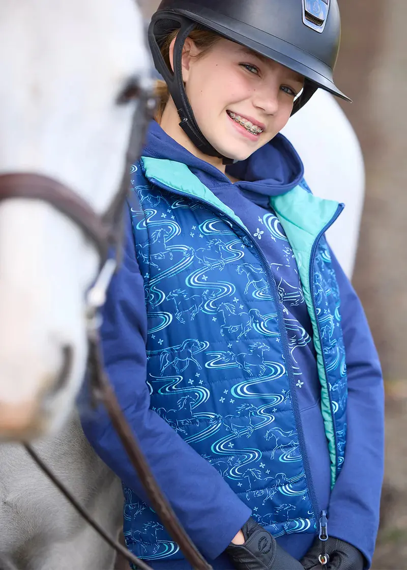 Sale Kerrits Kids Ride The Wind Reversible Quilted Vest 6