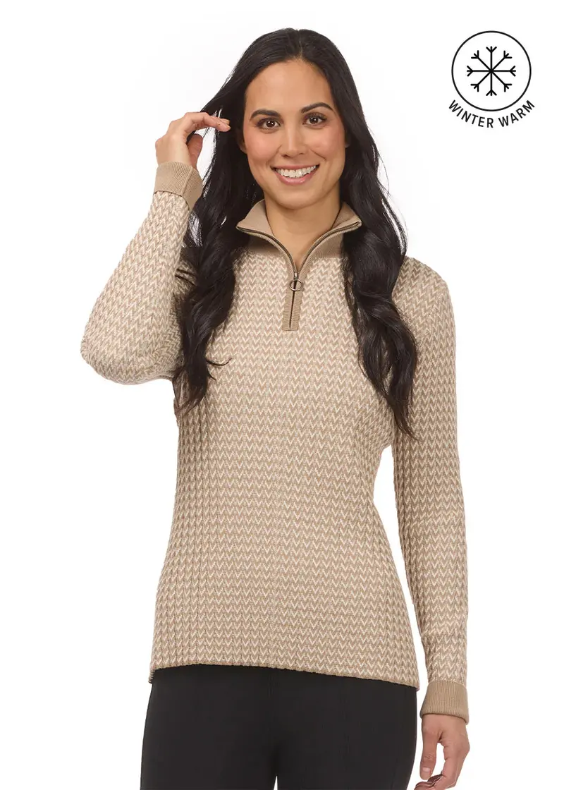 Sale Kerrits Quarter Zip Herringbone Sweater 1