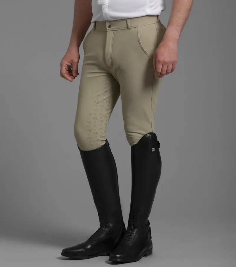 Sale - Levanzo Men's Full Seat Gel Competition Breeches Beige 2