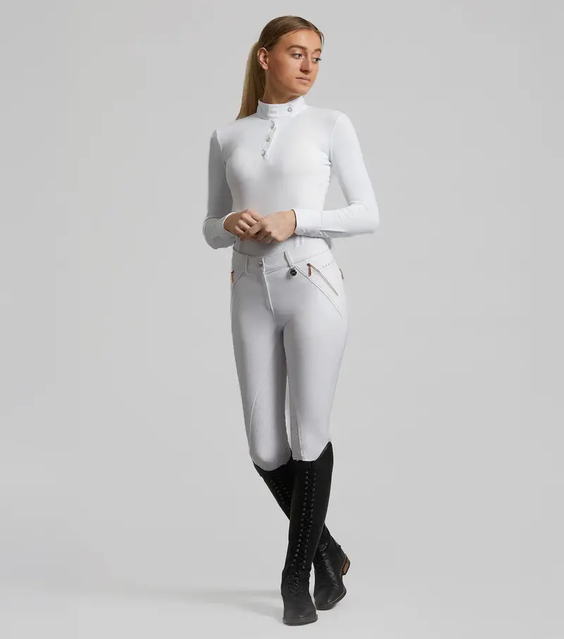 Sale - Milliania Ladies Full Seat Gel Competition Breeches White 1