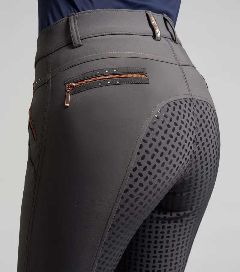 Sale - Milliania Ladies Full Seat Gel Riding Breeches Anthracite 3