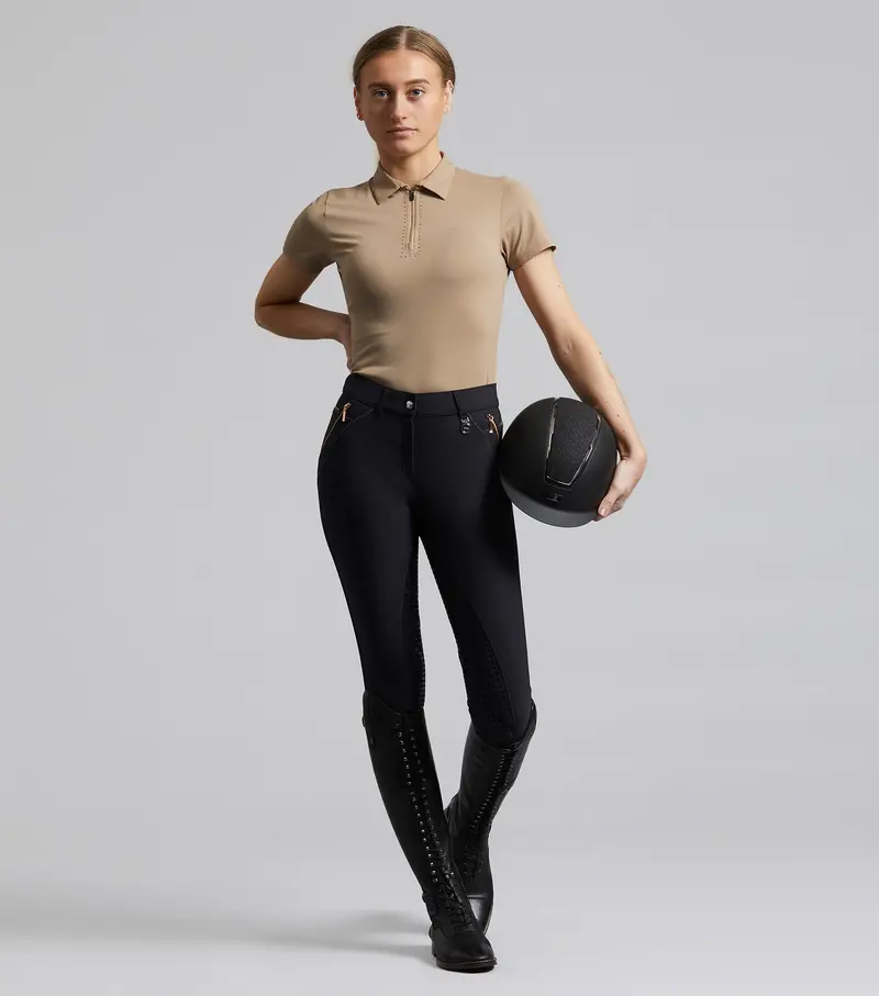 Sale - Milliania Ladies Full Seat Gel Riding Breeches Black 6