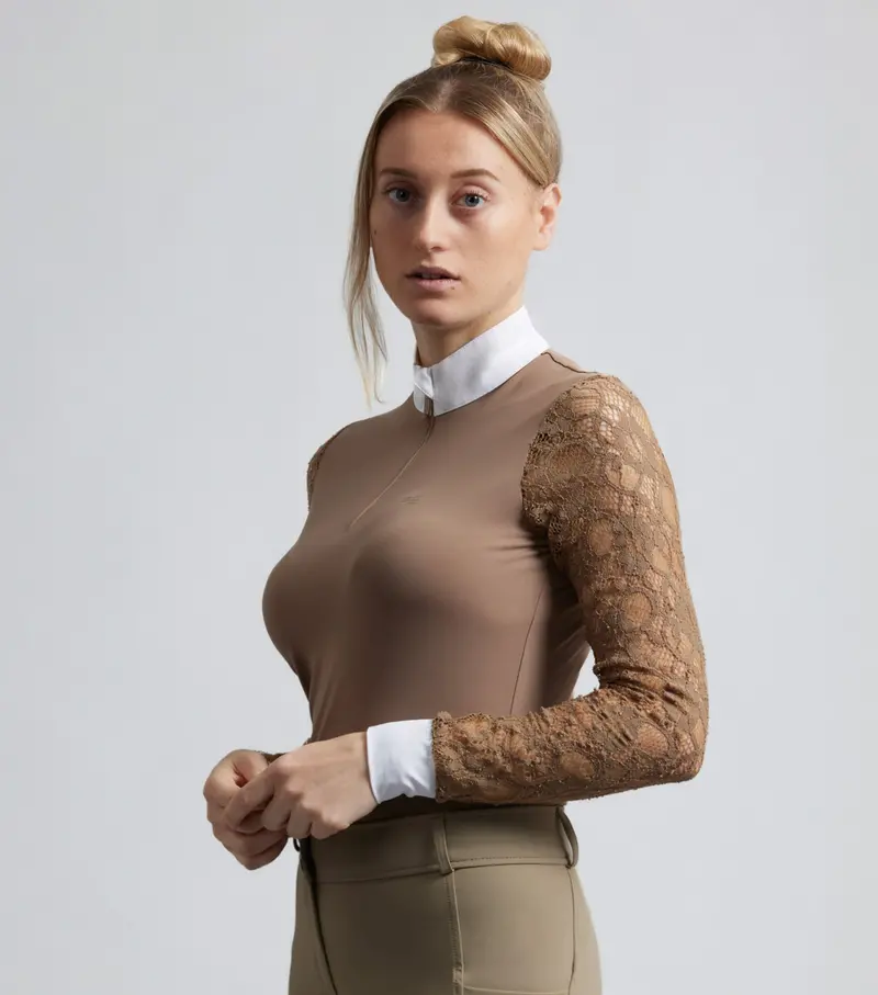 Sale - Salento Womens Long Sleeve Riding Top Fossil 1