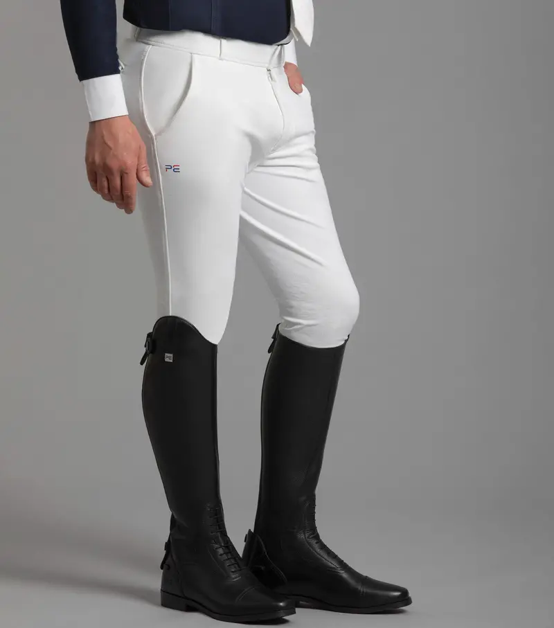 Sale - Santino Men's Gel Knee Competition Breeches White 2