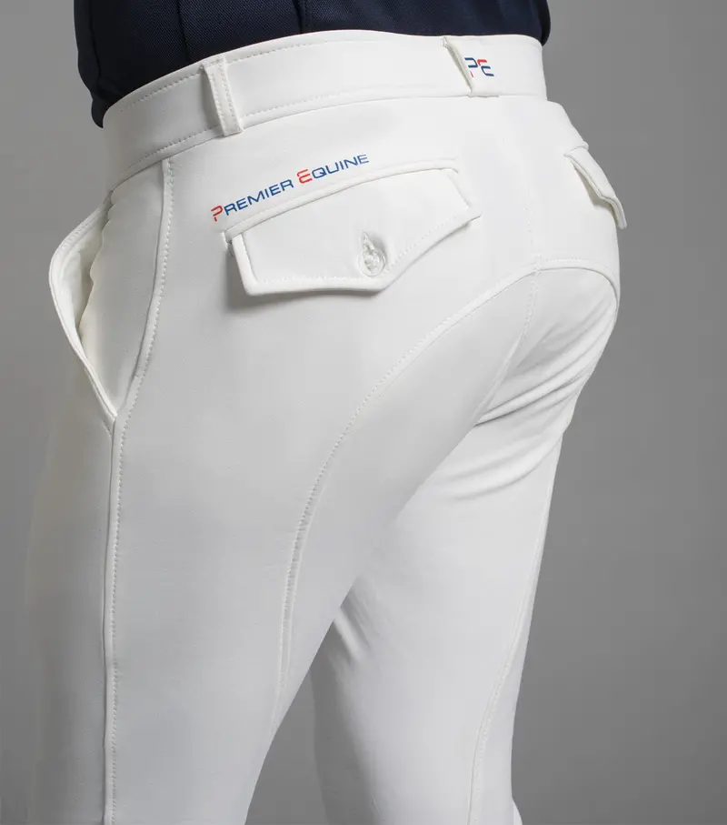 Sale - Santino Men's Gel Knee Competition Breeches White 3