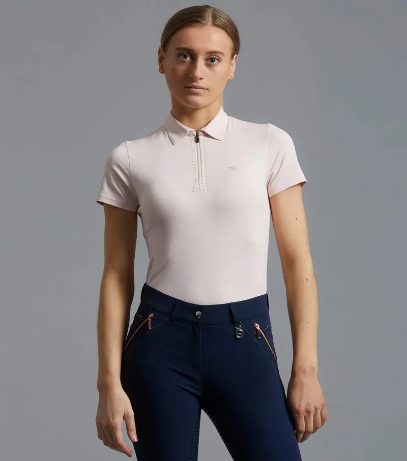 Sale - Scintillo Ladies Short Sleeve Riding Top Pink 1