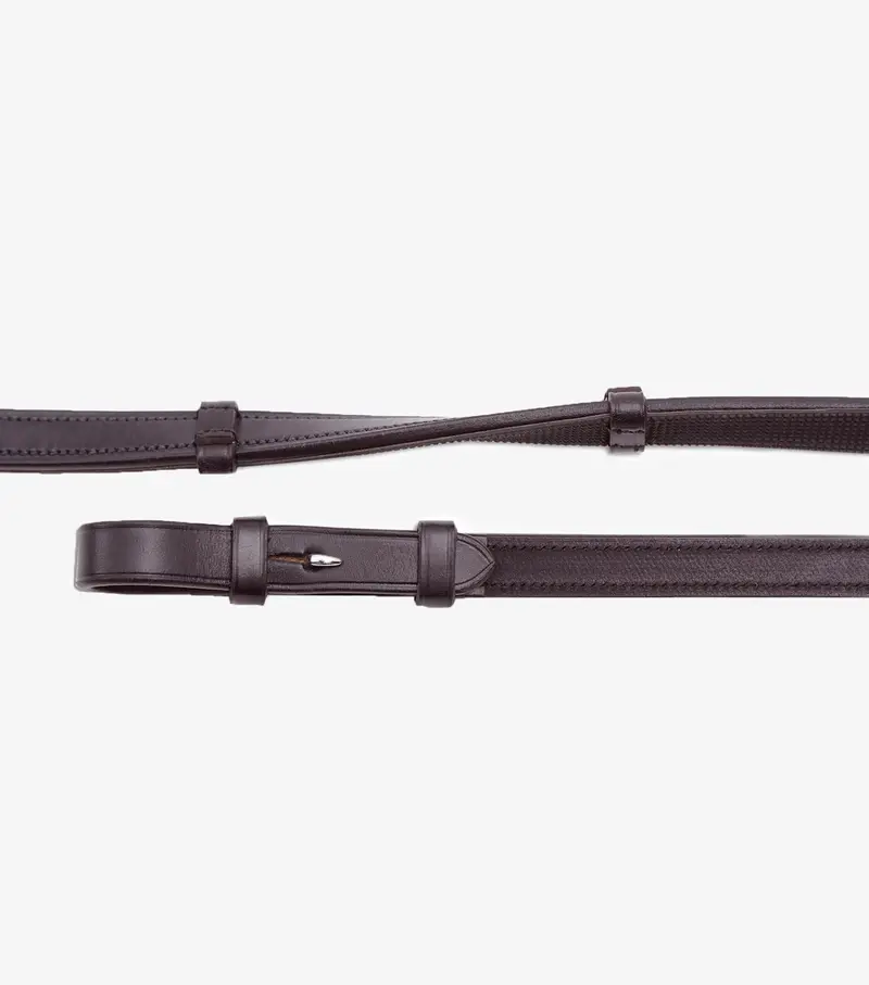 Salvatore Rubber & Leather Grip Reins Brown 1