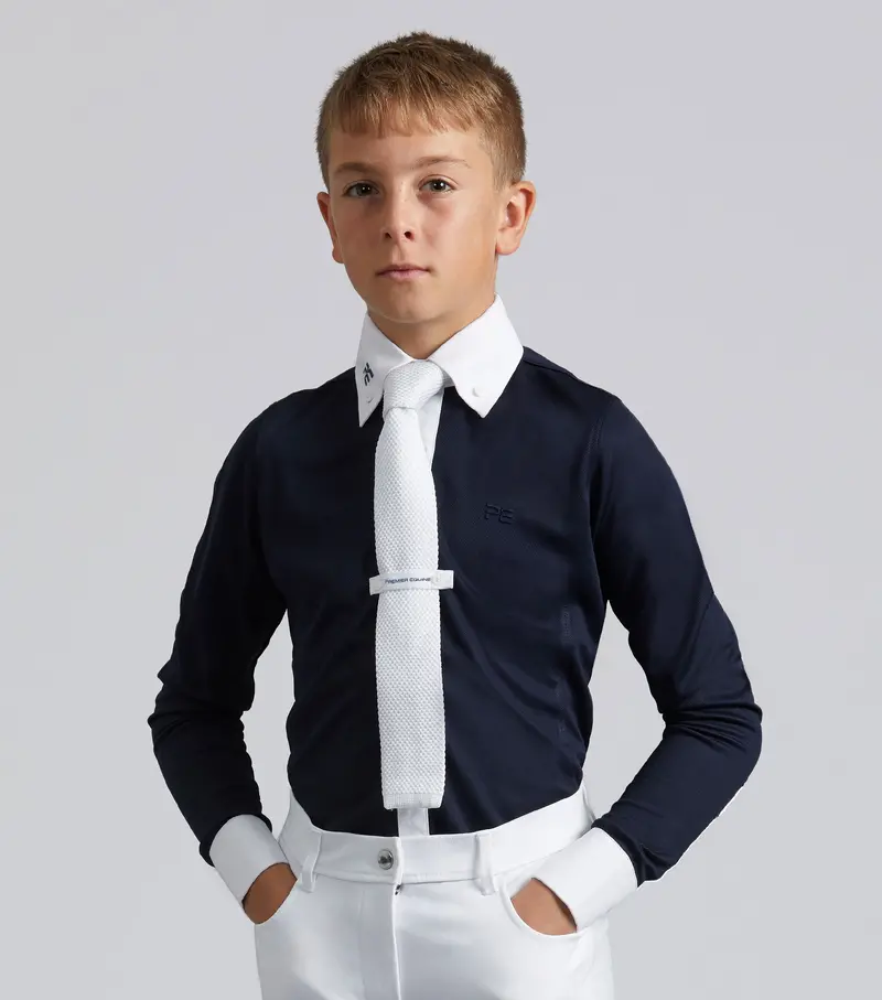 Sample - Mini Giulio Boy's Long Sleeve Show Shirt Navy 1