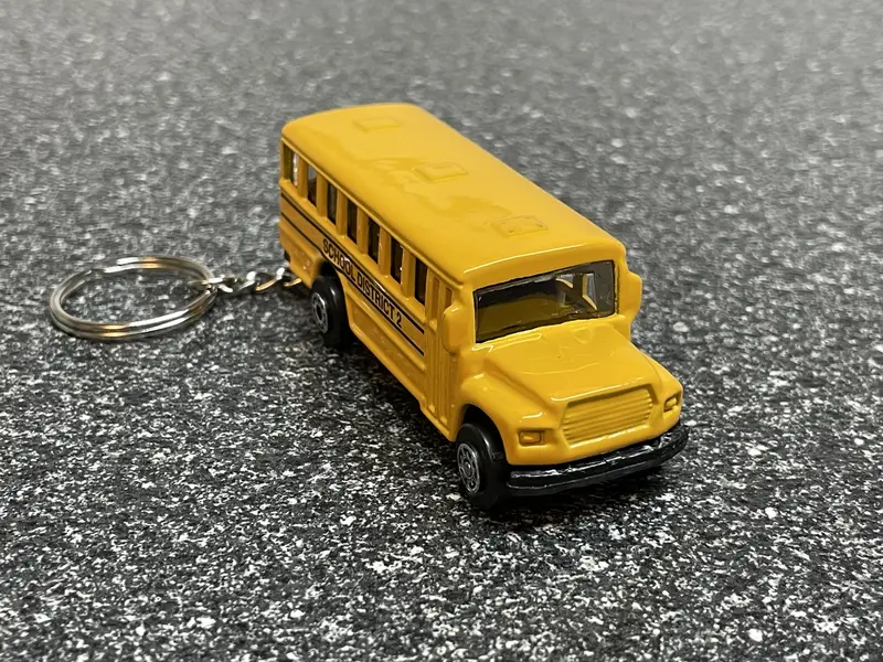 School Bus Keychain Yellow Hot Wheels Matchbox 1