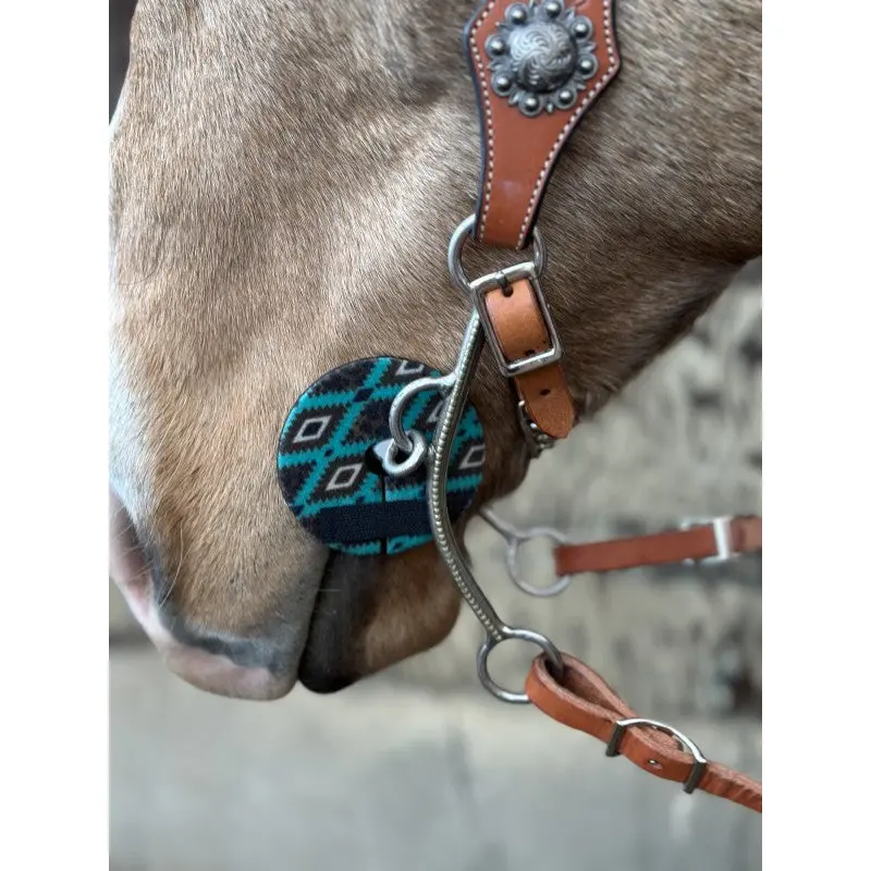 Schulz Equine Teal Leopard Aztec Bit Guard 1