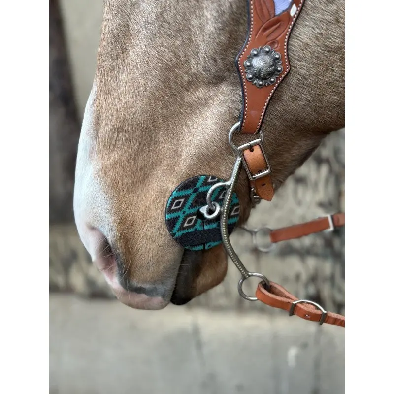Schulz Equine Teal Leopard Aztec Bit Guard 2