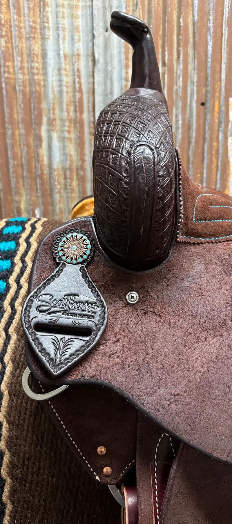 Scott Thomas Custom Chocolate Roughout Spinal Relief Barrel Racer 2