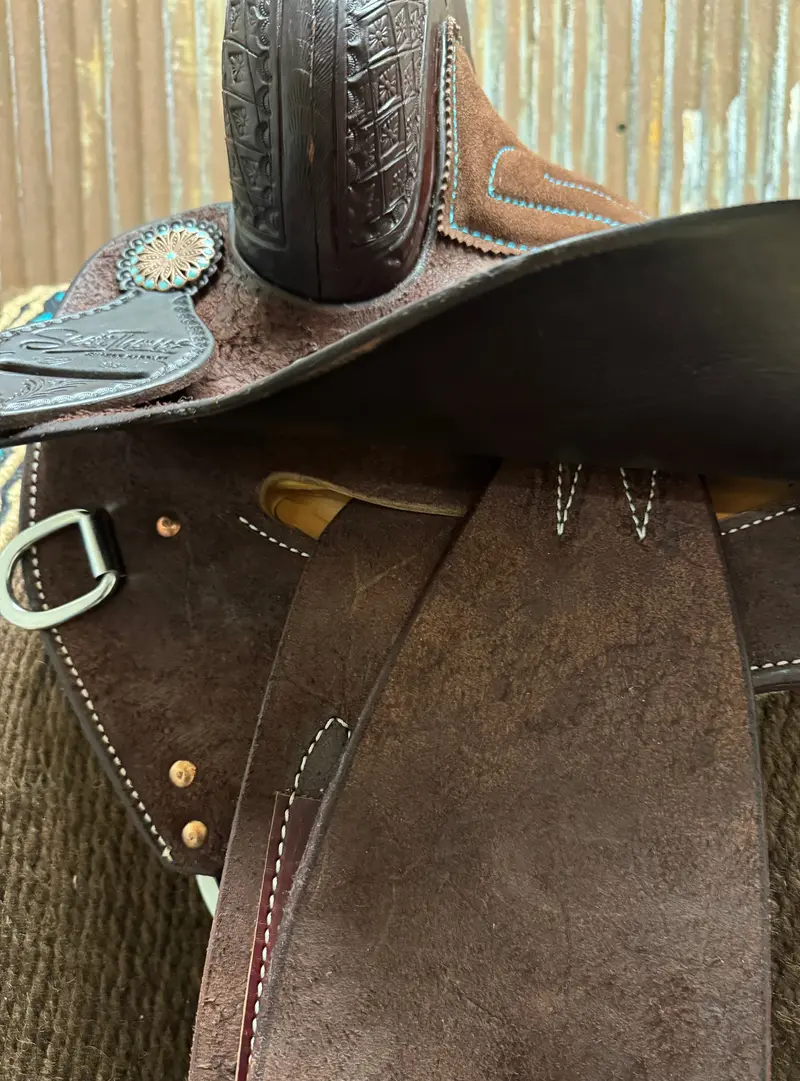 Scott Thomas Custom Chocolate Roughout Spinal Relief Barrel Racer 3