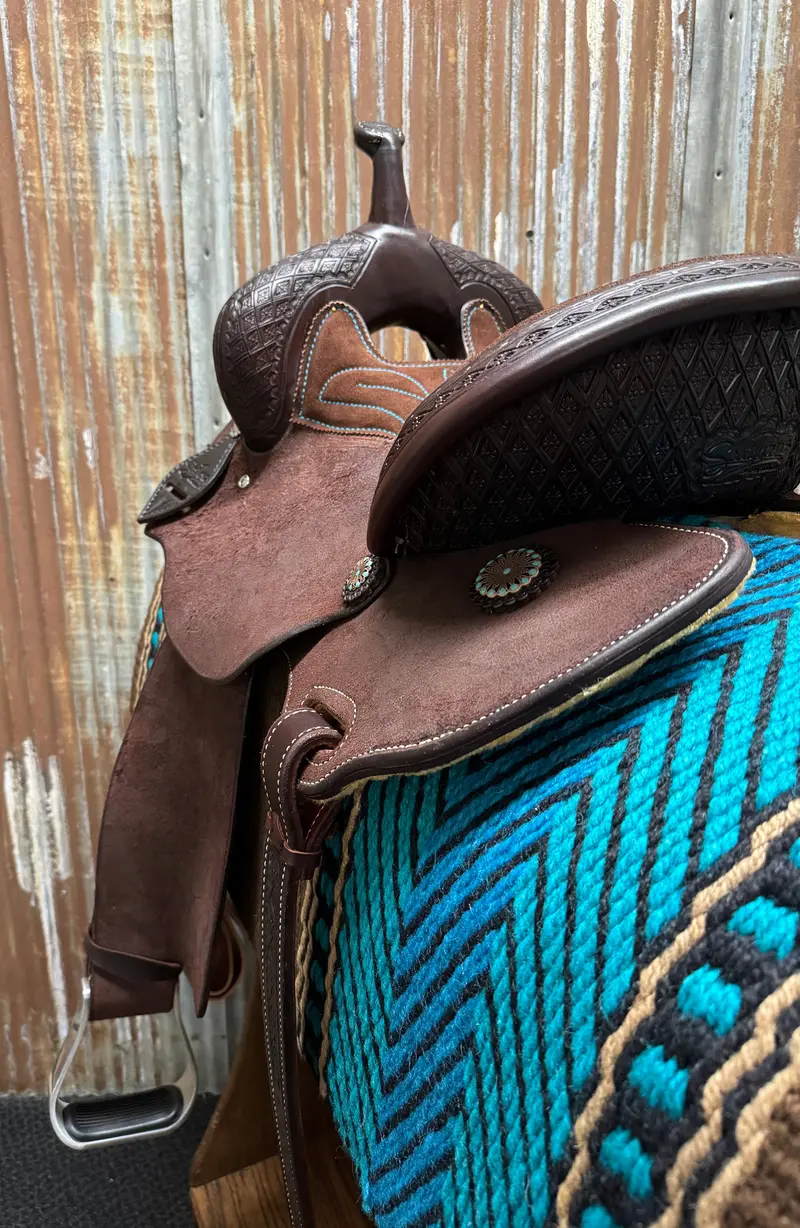 Scott Thomas Custom Chocolate Roughout Spinal Relief Barrel Racer 5