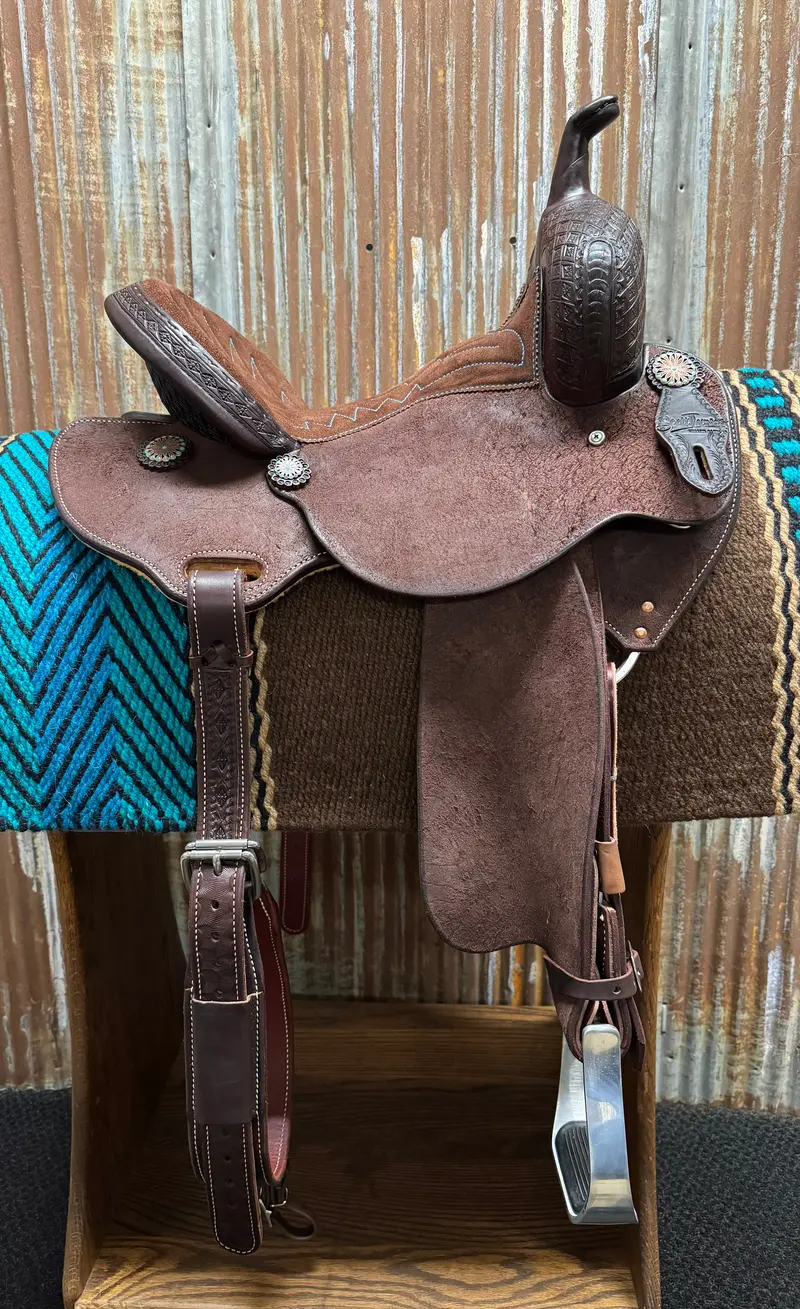Scott Thomas Custom Chocolate Roughout Spinal Relief Barrel Racer 7