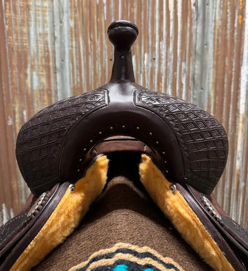 Scott Thomas Custom Chocolate Roughout Spinal Relief Barrel Racer 8